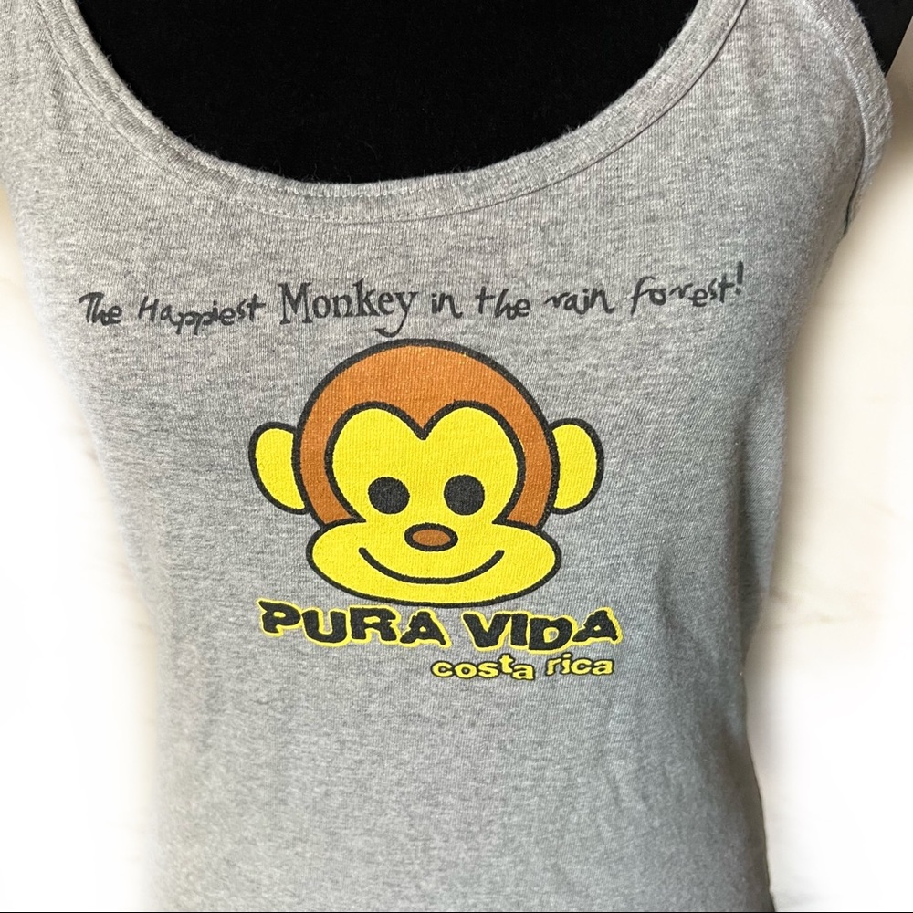 Rana Tropic "Pura Vida Costa Rica" Monkey Spaghetti Strap Tank Top Size Jr XL - Picture 8 of 16
